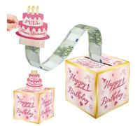 Birthday Money Box Cash Gift Pull, Fun and Interactive Money Gift Box for Cash Presents, Pink Surprise Money Balloon for Birthdays and Special Occasions