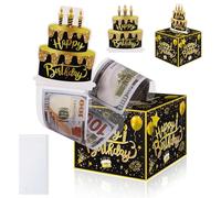 Birthday Money Box for Cash Gift - Happy Birthday Funny Pull Cash Gift Box With 50 Clear Bags DIY Pull Out Card for Decoration