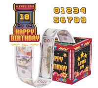 Birthday Money Box for Cash Gift, Surprise Money Roll Box Red | Birthday Surprise Cash Gift Box, Pull-out Card, 50 Cash Bags, Ideal Birthday Money Holder for Your Loved Ones