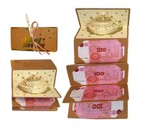 Birthday Money Envelope - 6 Slots Funny Cards Box with Lights and Music, Happy Birthday Card Money Holder, Interactive Pull Out Surprise Mechanism, Integrated Audio and Led Illumination
