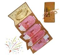 Birthday Money Envelope - 7.3 x 3.3 x 0.4 inches, 3D Cake Card Box with Lights and Music 6 Slots | Happy Paper Holder for Men Women Teen Girls Boys