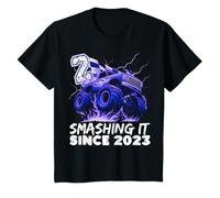 Birthday Monster Truck 2 Year Old Boys 2nd Party Born 2023 T-Shirt
