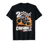 Birthday Monster Truck 2 Year Old Boys 2nd Party Born 2024 T-Shirt
