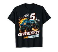 Birthday Monster Truck 5 Year Old Boys 5th Party Born 2021 T-Shirt