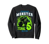 Birthday Monster Truck 5 Year Old Boys This Little Turns 5th Sweatshirt