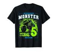Birthday Monster Truck 5 Year Old Boys This Little Turns 5th T-Shirt