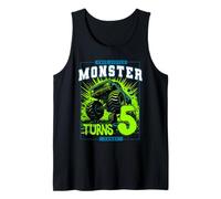 Birthday Monster Truck 5 Year Old Boys This Little Turns 5th Tank Top