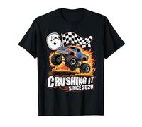 Birthday Monster Truck 6 Year Old Boys 6th Party Born 2020 T-Shirt