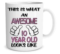 Birthday Mug This is What an Awesome 10 Year Old Looks Like Birthday Gift Best Friend Ceramic Cup Daughter Niece Grandchild Mugs WSDMUG924