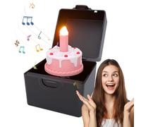 Birthday Musical Box - Birthday Cake Box with Simulated Candle | Birthdays Cake Music B0x | Birthdays Surprise B0x | Small Christmas Stocking Stuffers for Kids Adults, Table Decoration for Mother's Da