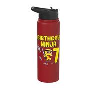 Birthday Ninja 7 Year Old Birthday Party Gift for Little Stainless Steel Insulated Water Bottle