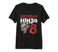 Birthday Ninja 8 Years Old Karate Kids 8th Birthday Boys Premium T-Shirt