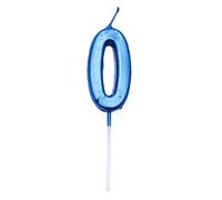 SHATCHI Blue 0 Number Candle Birthday Wedding Anniversary New Year Party Cake Decorations Topper