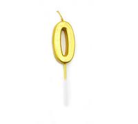 Gold 0 Number Candle Boys Birthday Wedding Anniversary New Year Party Cake Decorations Topper