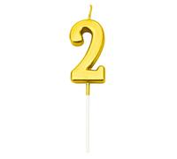 Gifts 4 All Occasions Limited Shatchi Gold 2 Number Candle Birthday Anniversary Party Cake Decorations Topper
