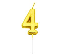 Gold 4 Number Candle Boys Birthday Wedding Anniversary New Year Party Cake Decorations Topper