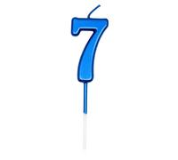 SHATCHI Blue 7 Number Candle Boys Birthday Wedding Anniversary New Year Party Cake Decorations Topper,4.5 cm