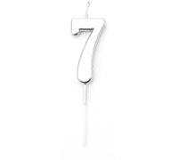 Silver 7 Number Candle Boys Birthday Wedding Anniversary New Year Party Cake Decorations Topper