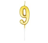 Gifts 4 All Occasions Limited Shatchi Gold 9 Number Candle Birthday Anniversary Party Cake Decorations Topper