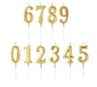 Birthday Number Candles - 10 Pieces Birthday Accessories - Cake Decorative Candles | Home Bakery Chef Event Organizer Retirement Diploma Bakeries