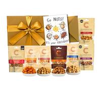 Birthday Nut Hamper Gift - Luxury Snack Box with Funny Birthday Card - Garlic Nuts, Sweet Chilli Cashews, Salted & Caramelised Peanuts - Gourmet Food Gift for Men & Women - WALTNEYS