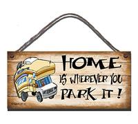 Birthday Occasion Shabby Chic Wooden Funny Sign Wall Plaque Home Is Wherever You Park It