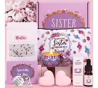 Birthday Pamper Gifts Box for Sister From Sister Brother, Unique Sister Pamper Gifts Set Pamper Hampers Kit Self Care Package for Sister, Friendship Gifts Ideas for Women Best Friends Sister Bestie