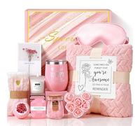 Birthday Pamper Gifts for Women, Luxury Self Care Package Relaxing Spa Bath Set for Her, Wellbeing Get Well Soon Basket Sympathy Present with Flannel Blanket, Gift Hampers for Mum Friend Wife Sister