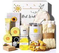 Birthday Pamper Gifts for Women, Sunflower Self Care Package Relaxation Spa Bath Set for Her, Wellbeing Get Well Soon Basket Birthday Hampers Thinking of You Gifts for Mum, Friends, Sister, Auntie