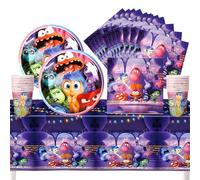 Birthday Party Decoration, 41 PCS Birthday Table Decorations Birthday Decorations Include Paper Plates Cups Birthday Napkins Birthday Table Cloth Suitable for Kids' Party Decorations