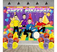 Birthday Party Decoration, Party Photo Background 5 x 3 FT and 18 Pcs Balloon, Merch Party Backdrop Supplies