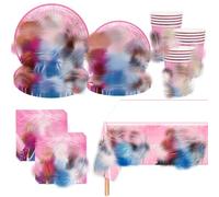 Birthday Party Decorations, 81 Pcs Party Tableware Set Includes Plates Cups Napkins And Tablecover, Birthday Supplies For 20 People, Birthday Decorations For Girls Kids' Banquet Tableware