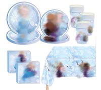 Birthday Party Decorations, 81 Pcs Party Tableware Set Includes Plates Cups Napkins And Tablecover, Birthday Supplies For 20 People, Birthday Decorations For Girls Kids' Banquet Tableware
