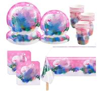 Birthday Party Decorations, 81 Pcs Party Tableware Set Includes Plates Cups Napkins And Tablecover, Birthday Supplies For 20 People, Birthday Decorations For Girls Kids' Banquet Tableware