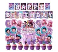 Birthday Party Decorations Dem-ons H_Hunters Party Supplies Include Happy Birthday Banners, Cupcake Toppers, Balloons for Boys Girls Women Party Decoration (F)