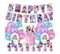 Birthday Party Decorations Dem-ons H_Hunters Party Supplies Include Happy Birthday Banners, Cupcake Toppers, Balloons for Boys Girls Women Party Decoration (A)