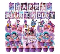 Birthday Party Decorations Dem-ons H_Hunters Party Supplies Include Happy Birthday Banners, Cupcake Toppers, Balloons for Boys Girls Women Party Decoration (H)