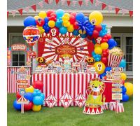 Birthday Party Decorations Red Yellow Blue Balloon Garland Kit with balloons for Cartoon Animated Adventure farm Theme Supplies
