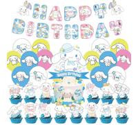 Birthday Party Decorations Supplies Include Happy Birthday Banners, Cupcake Toppers, Balloons for Boys Girls Party Decor