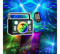 Birthday Party Disco Lights, RGB LED Strobe Disco Ball DJ Lights for Wedding Events Christmas Halloween Bar Karaoke Home Parties,Sound Activated Remote, Metal Case