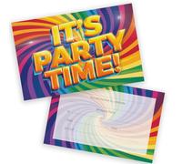 Birthday Party Invitations Men Women - Now It's Party Time 20 Pack - Adults Birthday Invitations for Friends Family A6 Bday Party Invites Invitation Cards with Folding Envelopes