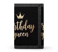 Birthday Party Queen Tri-fold Leather Wallet for Men with Slim Wallets for Men with 1 ID and 8 Slots