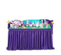 Birthday Party Table Skirt Decoration Dessert Circumference Wedding Conference for Banquet Wedding Birthday Party(Deep purple,9FT 78X275cm)