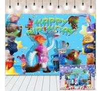 Birthday Photography Backdrop Zoo- 5x3FT Happy Birthday Backdrop Banner Decorations Cartoon Theme Photo Booth Banner for Kids Party Supplies Photography Background Wedding Photo Props