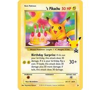 Birthday Pikachu (Wizards Black Star Promos) + 1x TitanCards® Toploader 24 Pokemon Card (Celebrations Classic Collection) + 1x TitanCards® Toploader