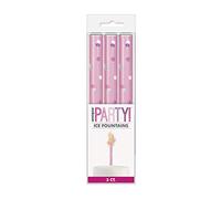 Birthday Pink Glitz Ice Fountains - Vibrant & Sparkling Celebration Candles - Perfect for Cakes & Parties - 3ct