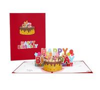 Birthday Popup Greeting Card for Kids Party, Wedding Celebration with Interactive 3D Design and Premium Envelope - Festive Stationery for Children, Adults,