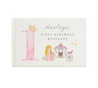 Birthday Princess Fairy Castle Guest Book & Sign | Girls Daughter | Memory Book Personalised | 1st 2nd 3rd 4th Wishes | Party Baby Messages | One Two Three Four (Guest Book (Personalised))