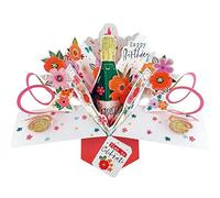 Birthday Prosecco Pop-Up Greeting Card Original Second Nature 3D Pop Up Cards