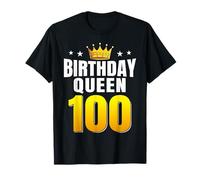 Birthday Queen 100 Years Old Crown Women 100th Birthday T-Shirt